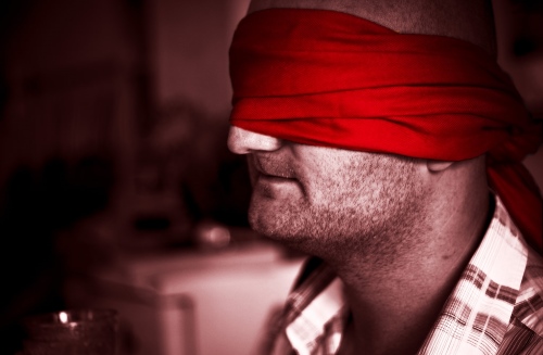 blindfolded